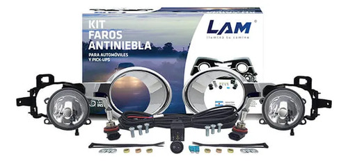 Kit Faro Auxiliar Antiniebla Peugeot 208 con Rejilla Cromada Transparente