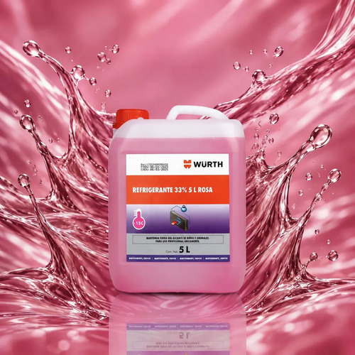 Refrigerante Wurth 33% 5l Rosa Listo para Usar Rosa