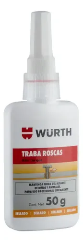Traba Roscas Torque Alto Wurth 50g Adhesivo Anaeróbico Rojo