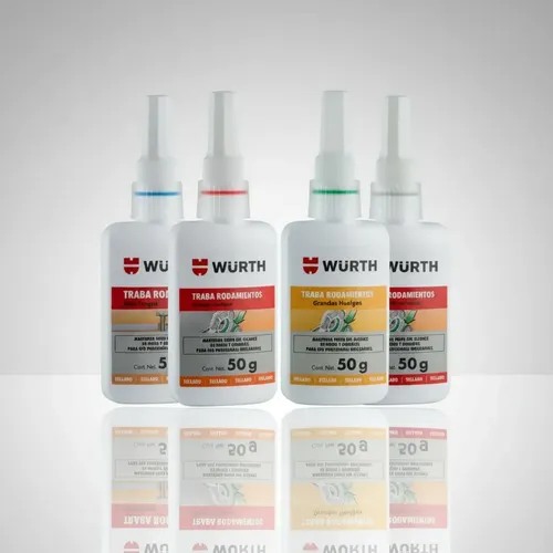 Combo Traba Roscas y Rodamientos Wurth 50g Kit X4 Rojo