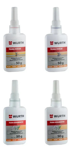 Kit Traba Wurth Adhesivo Anaeróbico Combo X 4 Unidades