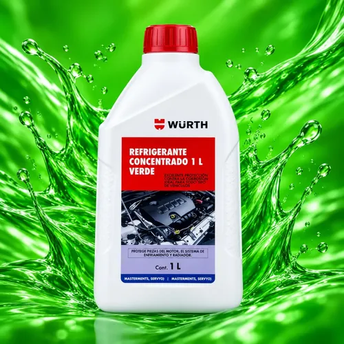 Refrigerante Verde Concentrado 1 Litro Marca Wurth Verde