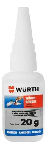 Adhesivo Instantáneo Wurth Bonder Cianoacrilato 20g Transparente