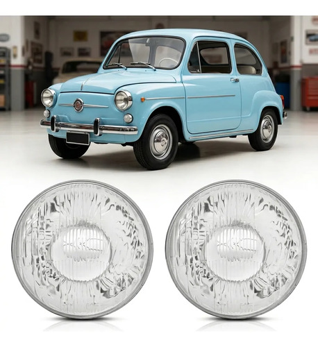 Juego Optica Fiat 600 1960 al 1982 Cibie Enganche Ambos Lados
