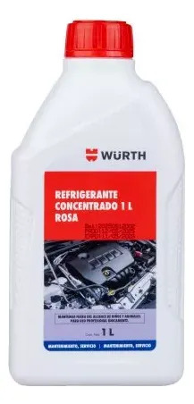Wurth Refrigerante Concentrado 1 Litro Rosa Amarillo Verde Rosado
